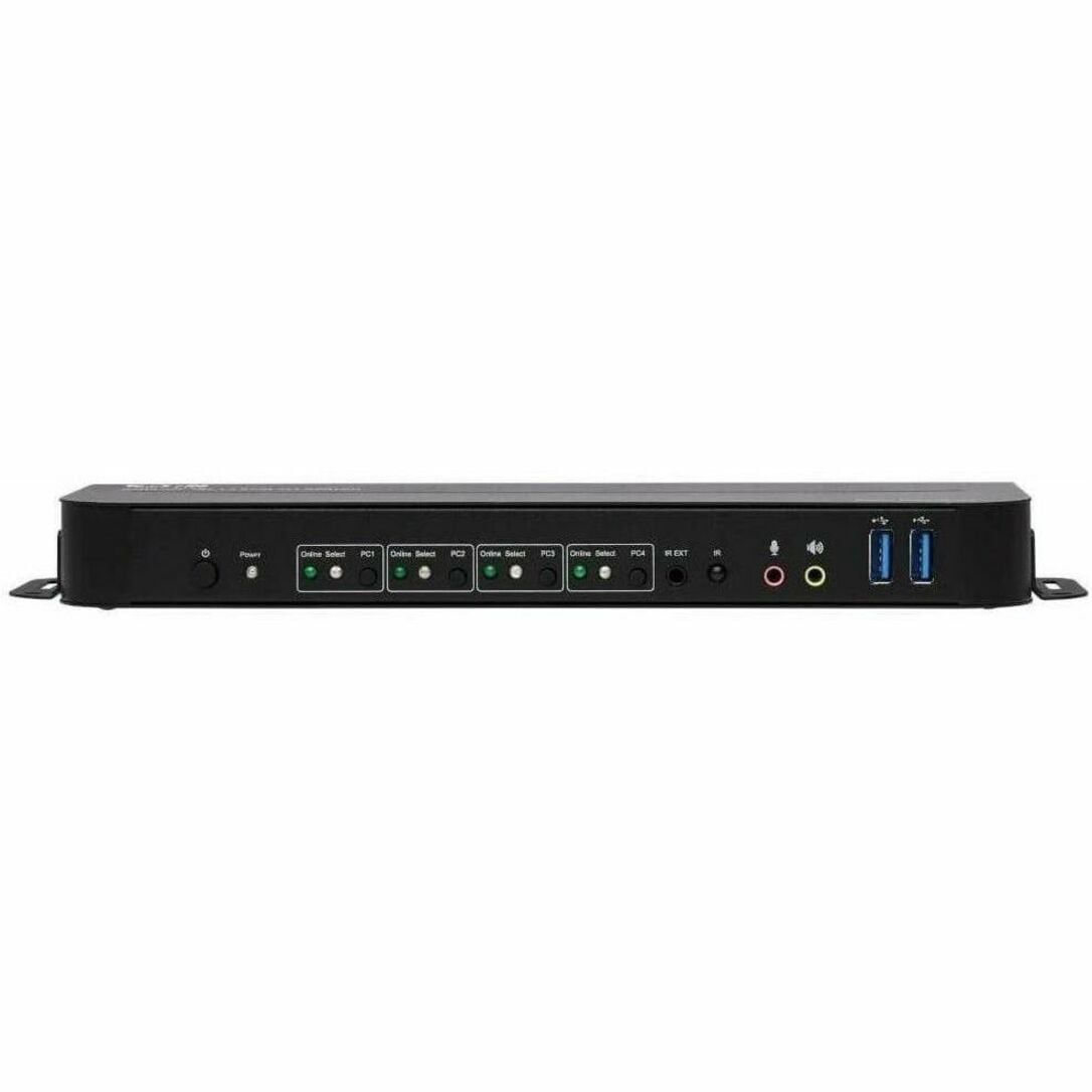 Tripp Lite by Eaton 4-Port DisplayPort/USB KVM Switch - 4K 60 Hz HDR HDCP 2.2 IR DP 1.4 USB Sharing - 4 Computer(s) - 1 Local User(s) - 4096 x 2160 - 8 x USB - 1 x HDMI - 5 x DisplayPort