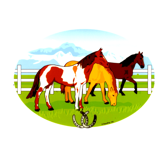 Grazing Horses Birthday Edible Cake Topper