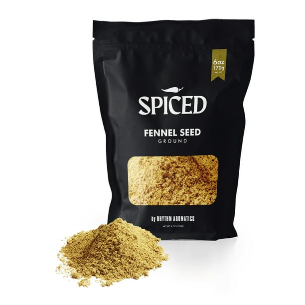 SPICED Ground Fennel Seed Powder, 6oz of Ground Fennel Seeds in
