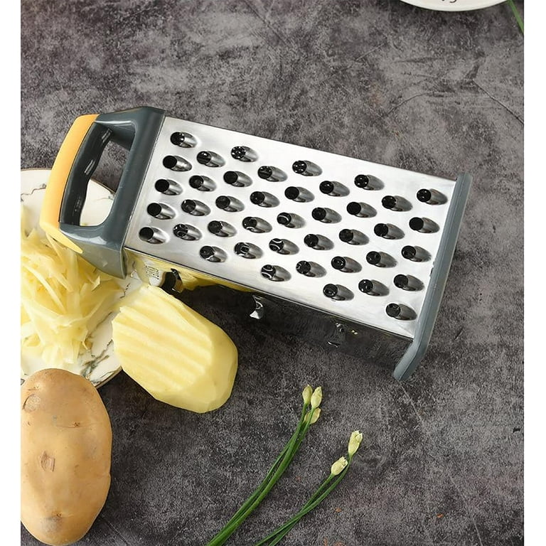 Stainless Steel Box Grater 4 Sided Cheese Vegetable Grater with Detachable  Storage Container for Potato Pumpkins
