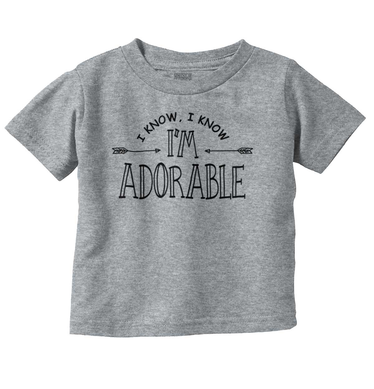 I Know I'm Adorable Charming Cute Youth T Shirt Tee Girls Infant Toddler Brisco Brands 2T