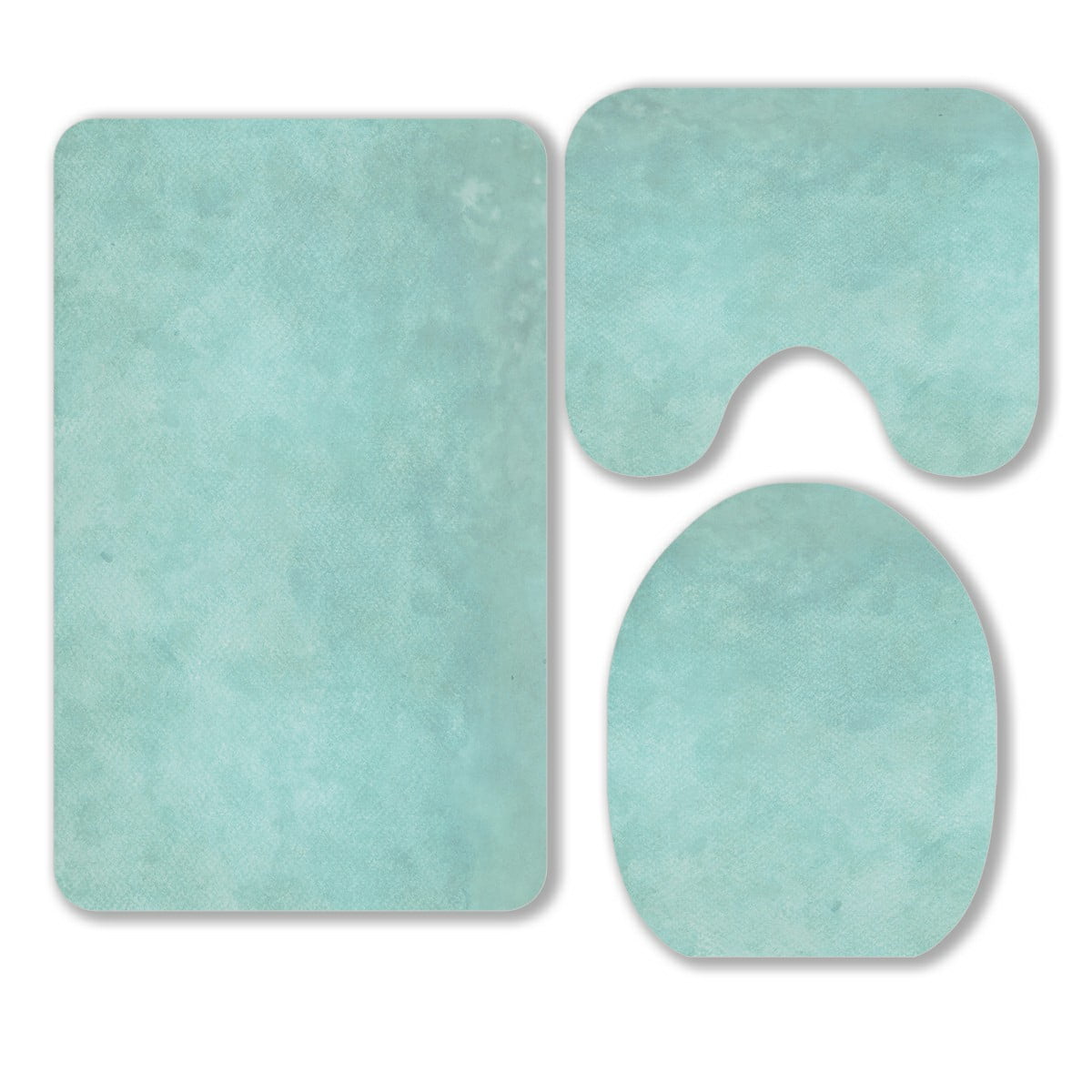 ABPHQTO Teal Aqua Blue Paper Colorful Texture 3 Piece Bathroom Rugs Set