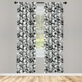 thumbnail image 2 of Ambesonne Abstract 4-Panel Curtains, Circles Dots Modern, 56"x95", Grey Black White, 2 of 4