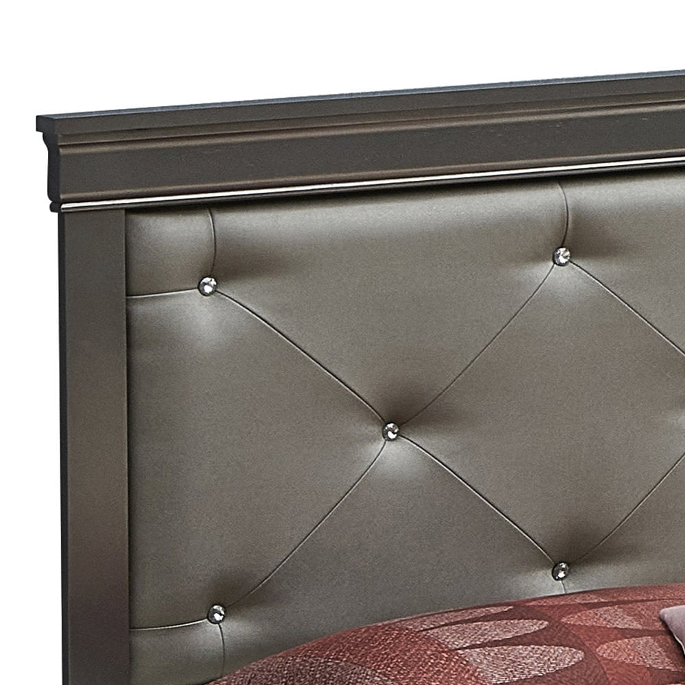 Glory Furniture Lorana Queen Bed in Metalic Black Color