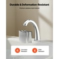 thumbnail image 4 of VEVOR Roman Tub Faucet, 3 Hole Waterfall Bathtub Faucet, Gooseneck Bath Tubs Faucets Set with 2 Handles, Deck Mount Bath Tub Faucets Set for Pet Washing, Adult Bathing, Silver, High Arc Spout, 4 of 9