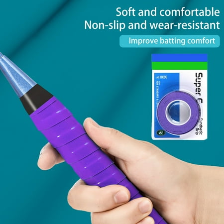 Sioweci 110CM Tennis Racket Grip Tape Anti-slip Sweat Absorbing Shock-proof Elastic Multifunction Fishing Rod Badminton Racquet Paddle Overgrip Wrap White