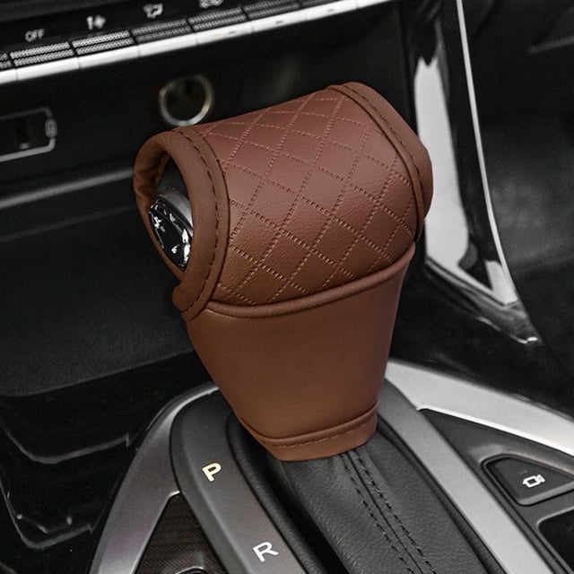 Lefu Car Gear Shift Cover PU Leather Shift Lever Cover Gearbox Shifter Knob Protector