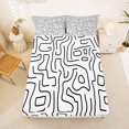 thumbnail image 5 of Homewish Minimalist Lines Bed Sheets,Modern Abstract Art Full Size Sheets,Black White,4 Pieces,1 Flat Sheet, 1 Fitted Sheet and 2 Pillowcases, 5 of 6