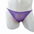 thumbnail image 4 of WZXFASHION Mens Open Front Mesh G String Pouch Underwear Panties T-Back Thong Bikini Intimates Purple XL, 4 of 6