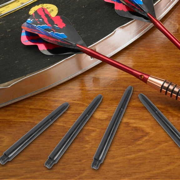 100pcs Plastic Shafts Darts Accessories Stems Plastic Pole Rod with Standard 2BA Screw Thread (Black)