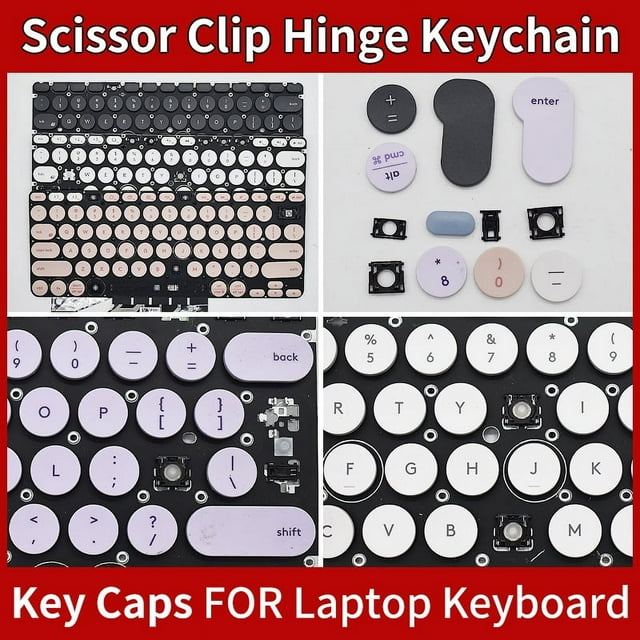 Replacement Brand New Keycap Key Cap Scissor Clip Hinge Button For Logitech K780 White Black Pink Grey 2 Keycap and Hinge