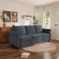 thumbnail image 4 of Muumblus Queen Size Pull Out Sofa Bed, 2-in-1 Convertible Sleeper Couches with Memory Foam Mattress, 3 Seat Sleeper Couch Beds for Living Room, Dark Gray, 4 of 14