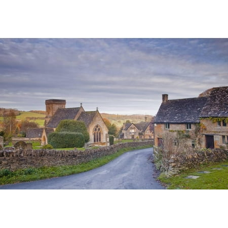The Church of St. Barnabas in the Cotswold Village of Snowshill Print Wall Art By Julian
