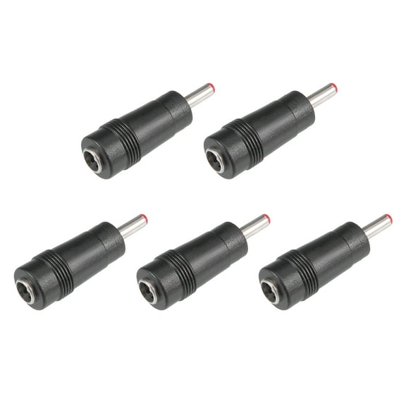 5 Pcs Copper DC Power Connector 5.5mmx2.1mm Female to 3.5mmx1.35mm Male Adapter