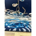 thumbnail image 3 of 8x8 Square Rug Blue Multi Flower Hand-Tufted NZ Wool Beautiful soft Quality office Kitchen Rectangle Stripe Design thickness 14 mm, 3 of 5