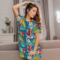 thumbnail image 3 of Fotbe Japanese Koi Bata de Dormir para Mujer con Estampado, Camisón de Algodón de Manga Corta, Ropa de Dormir Casual, 3 of 6
