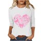 thumbnail image 3 of RKSTN Valentines Gift 3/4 Length Sleeve Womens Tops Oversized Crewneck Valentine Day Loves Heart Graphic Print Short Sleeve T Shirt Womens Casual Plus Size Round Neck Three Quarter Sleeve Tee Shirt, 3 of 7
