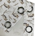 thumbnail image 4 of Ambesonne Owl Lover Grommet Curtain, Autumn Forest Birds Print, 50"x72", Pale Brown Grey White, 4 of 5