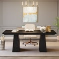 thumbnail image 2 of Tribesigns 63" Executive Desk, Modern Office Computer Desk with Double Pedestal, Large Simple Workstations Writing Table Conference Table for Home Office, Black, 2 of 9