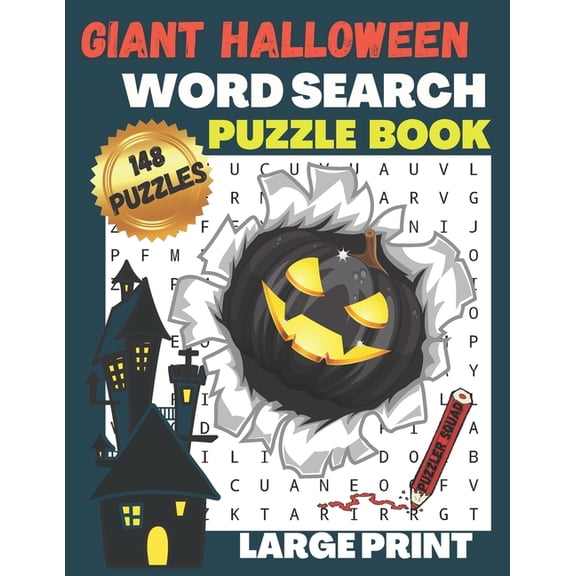 Giant Halloween Word Search Puzzle Book: 148 Large Print Word Search Puzzles for Adults and Teens, (Paperback)
