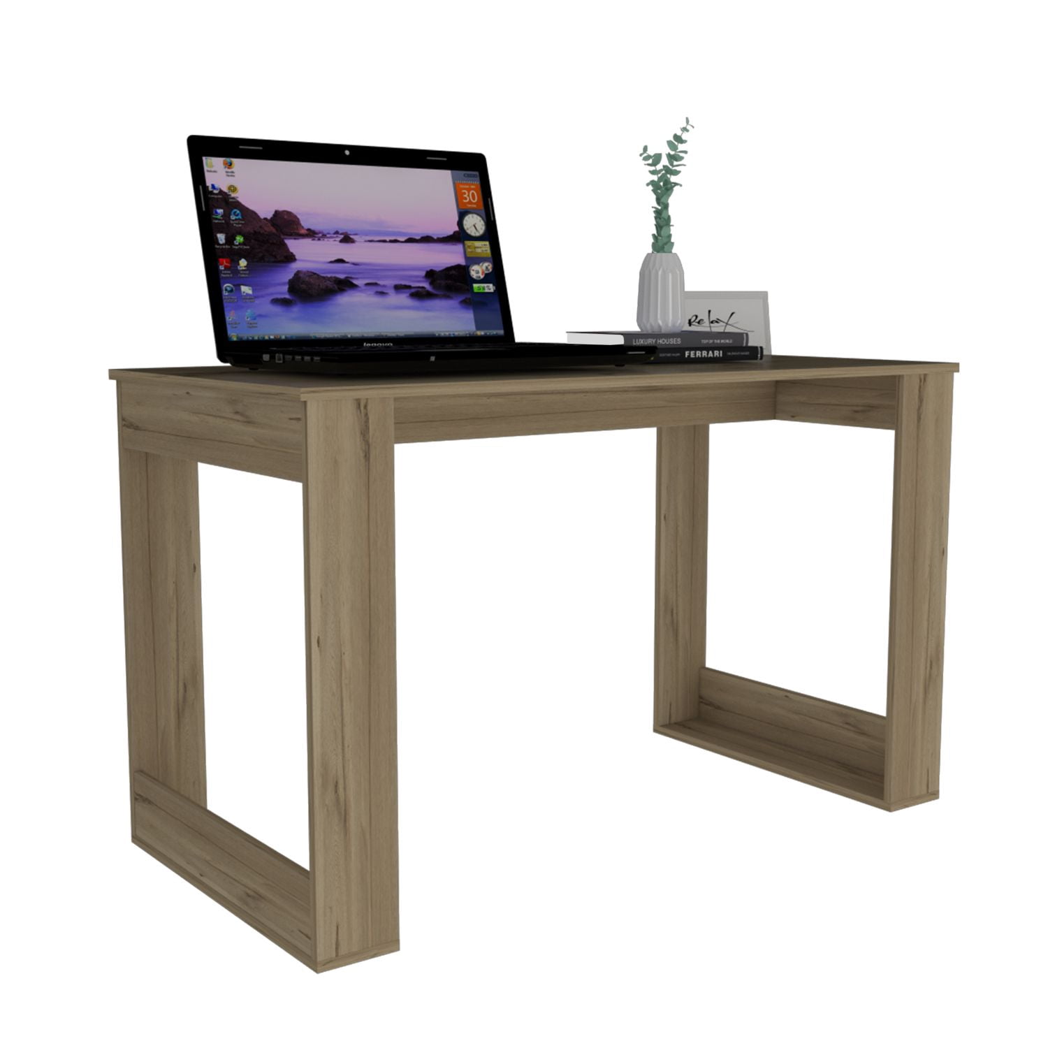 Asteroutdoor Lacey Rectangle Computer Desk Smokey Oak