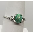 thumbnail image 2 of Size 8, Green Fire Opal Silver Ring, 2 of 6