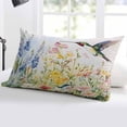 thumbnail image 5 of Floral Hummingbird Throw Pillow Covers, Spring Watercolor Flowers Soft Breathable Pillow Cases with Invisible Zipper for Sleeping, Standard Pillowcases for Couch Bed Sofa Chair 20x26 Inches, 5 of 6