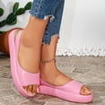 thumbnail image 6 of SZJXBUY Sandals Women Comfortable Wide Breathable Summer Open Toe Dressy Casual Flat Sandals Elegant Beach Vacation Ankle Strap Outdoor Walking Shoes Pink,42, 6 of 9