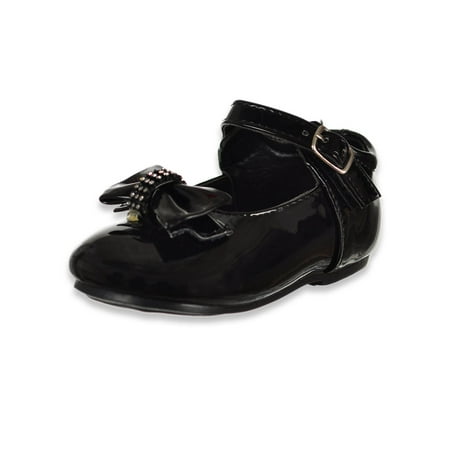 

Angels Girls Bejeweled Bow Mary Jane Shoes (Sizes 2 - 6) - black 6 infant