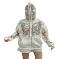 thumbnail image 4 of Skeleton Hoodies Femmes Hommes Strass Sweat-Shirt Imprimé Graphique Vestes, 4 of 6