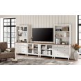 thumbnail image 6 of White Farmhouse Wall Unit TV Stand with Glass Doors & Drawer, Entertainment Center with Bookshelves for TVs up to 75", Media Console Table for Living Room, Bedroom & Home Theater, 6 of 6