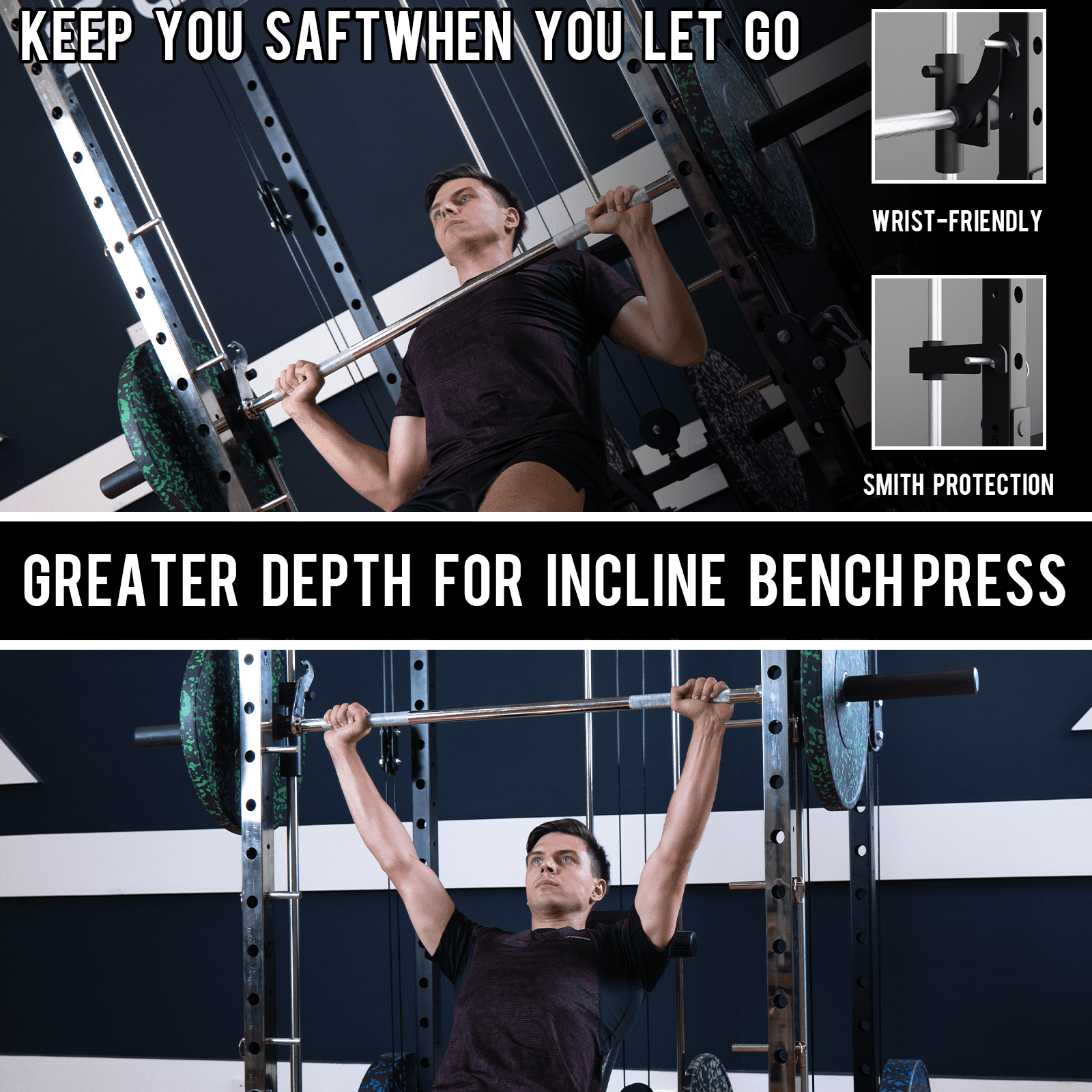 Eonfit E3 Smith Machine for Home Gym Equipment, Multi-Function Power Cage Squat Rack with Cable Crossover LAT Pulldown Pulley System All in One