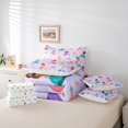 thumbnail image 5 of Erosebridal Magical Cartoon Princess Bedding Sets Queen Size,Fairy Tale Castle Comforter Sets with Sheets,Purple Rainbow Floral Bed in a Bag Queen Size,Lightweight Bedroom Decor Reversible,7-Piece, 5 of 7
