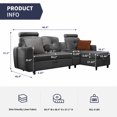 thumbnail image 2 of ZAFLY Convertible Sectional Couch, L Shaped Sofa with Storage Chaise, Modern Sectional Sofa with Cup Holders and Neck Pillows, Reversible Sectional Couch for Living Room, Dark Grey, 2 of 8