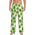 thumbnail image 2 of Goofa Green Kiwi Printed Soft Pajama Pants for Men, Wide Leg Comfy Casual Lounge Yoga Pants-Large, 2 of 9