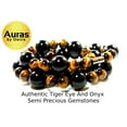 thumbnail image 3 of Auras by Osiris | Handmade Onyx & Yellow Tiger Eye Crystal Necklace - Grounding Genuine Gemstone Beaded Mala | Energy Protection, Chakra Activation Choker - Jewelry Gift for Mens, Womens, 3 of 5