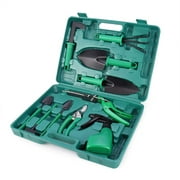 KKmoon Garden Tool Set 10pcs Stainless Steel Garden Tool Kit with Organizer Case Heavy Duty Gardening Work Set