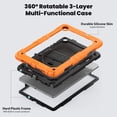 thumbnail image 2 of Case for Samsung Galaxy Tab A11 Plus 2025/A9 Plus 2023 11 inch with Screen Protector, 360 Degree Rotating Kickstand Hand Strap Shockproof Cover with Shoulder Strap, Orange, 2 of 7