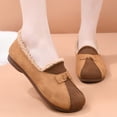 thumbnail image 2 of EKVAHL Flat Shoes for Women Dressy Casual Soft-Soled Versatile Round-Toe Splicing Plush Flats Round Toe Flat Shoes, 2 of 5