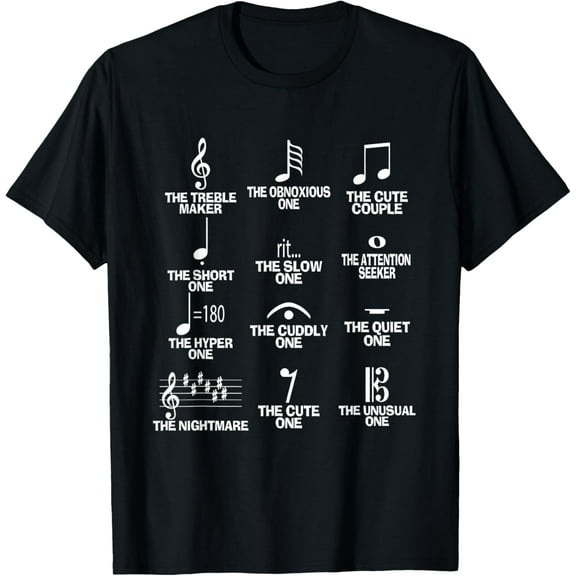 Musical Notes Symbol Definition Humor Funny Christmas Gift Short Sleeve T-ShirtMen and women, Black T-shirt, size: Extra large