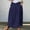 Navy, variant on Viikei Women's Skirt with Asymmetrical Hem,Women's Printed Elastic Waistband Pleated Pocket Skirt With Mid Calf Skirt Black M