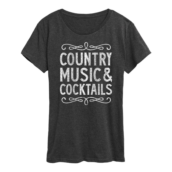 Instant Message - Country Music and Cocktails - Women's Short Sleeve Graphic T-shirt