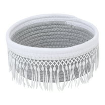 Unique Bargains 1 Pack Woven Storage Basket for Entryway Desk Gray 8.1*3.7in