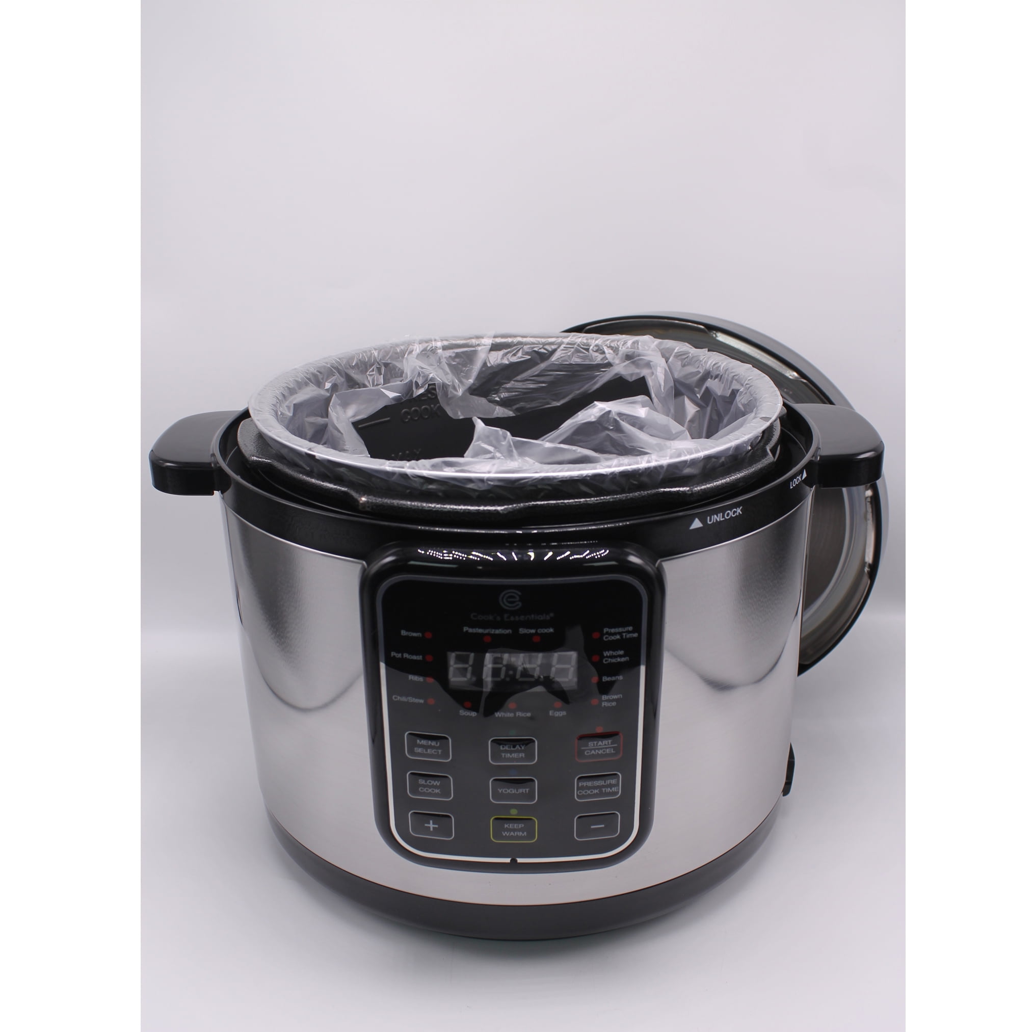 Cook s Essentials 6 QT Multi Programmable Electric Pressure Cooker with Slow Pot Function and Lid Black Walmart