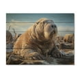 thumbnail image 3 of Designart "The Tundra King A Walrus Tale" Animals Print on Natural Pine Wood, 3 of 5
