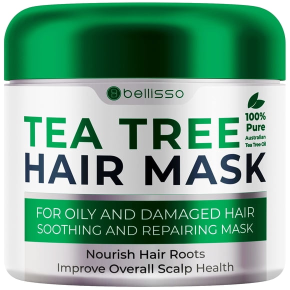 Mascarilla capilar con aceite de árbol de té - Tratamiento acondicionador profundo para todo tipo de cabello - Cuidado de hidratación intensa y reparación de humedad con proteínas para mujeres y hombr