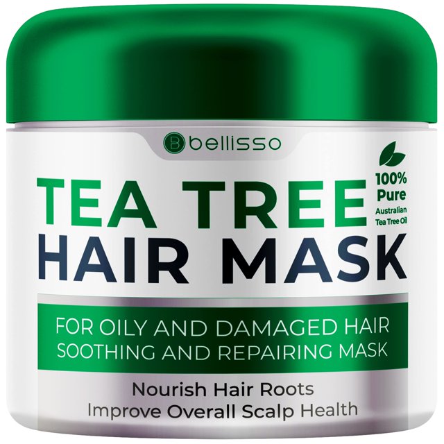 Mascarilla capilar con aceite de árbol de té - Tratamiento acondicionador profundo para todo tipo de cabello - Cuidado de hidratación intensa y reparación de humedad con proteínas para mujeres y hombr