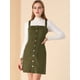 thumbnail image 4 of Vestido de mezclilla de tirantes ajustables Allegra K verde Ejército M, 4 of 6