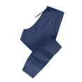 thumbnail image 4 of Ecqkame Men's Casual Pants Summer Elastic Loose Outdoor Sports Pants Lightweight Running Full Length Pants 02-Navy XXL, 4 of 5