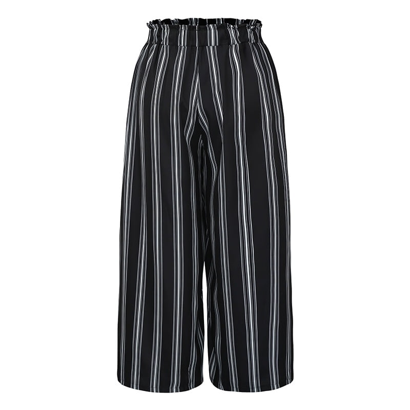 Summer Women Striped Wide Leg Pants 